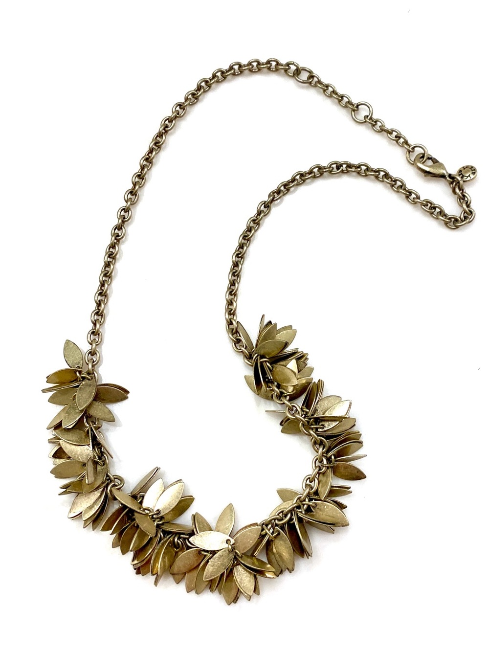 J. Crew Gold Tone Leaf Cluster Necklace
